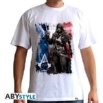 Assassin's Creed - Tshirt Homme Blanc Ac5 - Drapeau Taille L