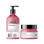 L'Oréal Professionnel, Large Routine Pro Longer pour Cheveux Longs & Pointes Abîmées et Fourchues, Shampoing 500 ml + Masque, Technologie Filler A-100 Brevetée, Duo, Trio