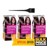 L'Oreal Casting Creme Gloss 415 Maro Glace / Iced Brown Hair Color 3-Pack