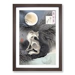 Big Box Art Moon on Musashi Plain by Tsukioka Yoshitoshi Framed Wall Art Picture Print Ready to Hang, Walnut A2 (62 x 45 cm)