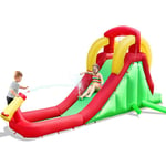 Costway - Aire de Jeu Gonflable pour Enfants avec Toboggan Aquatique Mur d'Escalade Toboggan et Pataugeoire Souffleur non- inclus