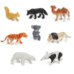 Figurines D'animaux Sauvages Multicolores Pour Enfants, Jouets En Plastique Dur, Kit D'action, Jouet De Développement, 8 Pièces/Lot