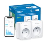 Tapo Matter Prise Connectée WiFi, Suivi de consommation, 16A Type E, compatible avec Apple Home, Alexa et Google Home, Contrôler le ventilateur, Tapo P110M 2-pack