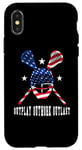 Coque pour iPhone X/XS Joueur de crosse Outplay Outlast American Lacrosse