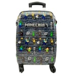 MINECRAFT Valise cabine - 4 roues pivotantes et multidirectionnelles - Roues doubles personnalisées - Valise rigide très résistante avec poignée extensible - 50 x 33 x 20 cm, multicolore, 50 x 33 x 20