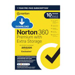 Norton 360 Premium with Extra Storage, 75 GB Extra Cloud Backup, Antivirus Software for 10 Devices and 1-year Subscription with Automatic Renewal