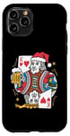 Coque pour iPhone 11 Pro King Of Hearts With Beer Jeu de cartes vintage pour amateur de bière