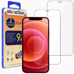 Ebeststar - [Pack X2] Verre Trempé Pour Iphone 12, 12 Pro Film Vitre Protection Ecran Anti Casse, Anti-Rayure, Pose Sans Bulles [Dimensions Precises Smartphone : 146.7 X 71.5 X 7.4 Mm, Écran 6.1'']