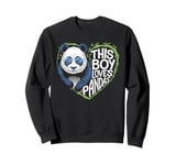 This Boy Loves Pandas Cute Panda Bear Valentines Day Sweatshirt