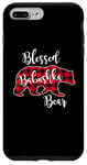 Coque pour iPhone 7 Plus/8 Plus Blessed Babushka Bear Red Buffalo Check Plaid Cadeau pour grand-mère