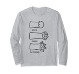 Rock Paper Scissors Hand Game Cute Paw Funny Cat Long Sleeve T-Shirt