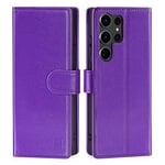 32nd Book Wallet PU Leather Case Cover for Samsung Galaxy S23 Ultra, Flip Case With RFID Blocking Card Slots, Magnetic Closure and Built In Stand - Purple