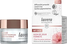 lavera My Age Soin de Jour Fermeté Crème - hibiscus bio & céramides végétales - réduit les taches de pigmentation - cosmétiques naturels - vegan - bio (1 x 50 ml)