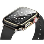 Heltäckande Skal till Apple Watch 4/5/6/SE Härdatglas 40mm Svart/Guld Svart