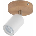 Licht-erlebnisse - Spot Lampe Bois Métal ø 10 cm orientable Blanc Naturel