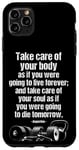 iPhone 11 Pro Max Motivational Gym Quote Care For Body & Soul Fitness Training Case