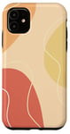 Coque pour iPhone 11 Couleur neutre bohème marron, beige, rouge et jaune moutarde