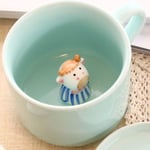 DUKAILIN Espresso Cups Ceramic Cup Coffee Mug 3D Milk Cup with Animal Cute Cartoon Panda Rabbit Tee Cup Heat Resistant Celadon Cup