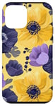 Coque pour iPhone 12 mini Jaune Pop Art Tropical Mignon Violet Esthétique Anémones