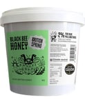 Black Bee Honey - Pure Spring British Soft Set Raw Honey, Creamy with a Light Sweetness, Unprocessed, Single Source from Hive to Jar, Never Blended - Delicious on Toast, Soothing in Drinks, 1Kg Tub