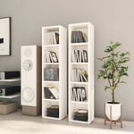 Bonnevie - Lot de 2 Étagères de Rangement pour cd/dvd Bibliothèque - pour Bureau Salon Chambre Cuisine Blanc 21x16x93,5 cm Aggloméré BV809358 Blanc