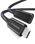 Stouchi Câble d'Extension USB C 1,5M,Nouvelle Version TypeC 3.2 Mâle vers Femelle Charge Rapide et Transfert de Données Audio pour Galaxy Tab S8,Pad,M1 M2 Mac Mini/Pro,Galaxy S22,Chargeur Mag-Safe