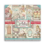 Stamperia International Mini Scrapbooking Pad-Double Face-Alice Through The Looking Glass, Various, 8 x 8 inches