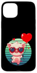 Coque pour iPhone 15 Plus Saint Valentin Porcinet Cœur Amoureux Amour Ballon Mignon