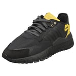 adidas Nite Jogger Mens Black Gold Casual Trainers - 7 UK