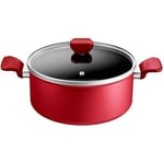 TEFAL Faitout 24 cm, Induction, Revetement antiadhésif, Couvercle verre, Ergo...