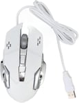 Souris De Jeu Filaire,Souris D'Ordinateur Usb Avec Rétroéclairage Rvb,6 Boutons,4 Dpi Réglables,Souris Pc Optique Ergonomique Pour Windows,Ordinateur Portable Gamer (Souris Audible Blanche)