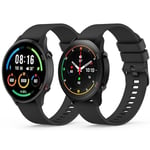 Vancle Bracelet pour Xiaomi Mi Watch/Xiaomi Watch S1/Xiaomi Watch S1 Active/Xiaomi Mi Watch Color Sport, Silicone Bracelet pour Xiaomi Mi Watch/Mi Watch Color Sport (Y-Noir/Noir, 22mm)