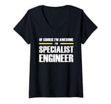 Womens "The Original Awesome" Specialist Engineer V-Neck T-Shirt