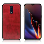 OnePlus 6T MOFI synteetti nahka pinnoitettu hybriidi muovinen takasuoja kuori - Punainen