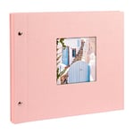 goldbuch Bella Vista 26822 Screw-In Photo Album 30 x 25 cm Photo Album with 40 White Pages with Glassine Dividers Expandable Album Linen Photo Book Rose