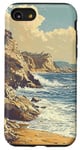 iPhone SE (2020) / 7 / 8 Rocky Coastline With Waves Vintage Landscape Graphic Case