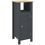 kleankin Meuble de salle de bain avec armoire et étagère ouverte, meuble autonome en bois, 32 x 30 x 80 cm, gris