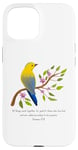 Coque pour iPhone 15 Romans 8:28 All Things Verse de la Bible avec motif fleur et oiseau