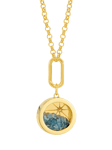 Rachel Jackson London Personalised Statement Blue Topaz North Star Amulet Necklace, Gold/Blue