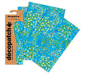 Décopatch C499O - Une pochette de 3 feuilles de papier imprimé 30x40 cm, Papillon bleu