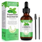 Peppermint Essential Oil, 100% Pure & Natural Peppermint Essential Oil for Hair Growth, Perfect for Diffuser,Aromatherapy,Massage, Moisturize Skin & Hair Care 2.02 OZ