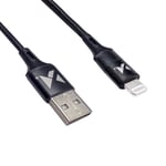 USB-kaapeli iPhone Lightning 2.4A, 1m musta