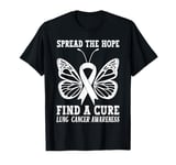 Spread The Hope Find A Cure Lung Cancer Awareness Ribbon T-Shirt