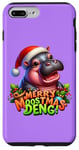 Coque pour iPhone 7 Plus/8 Plus Adorable bébé hippopotame Moo Deng Merry Moostmas Christmas Cheer