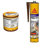 SIKA Multiseal Terre cuite, Bande d'étanchéité autocollante résistante à la déchirure, aux intempéries, 150mm x 10m & PRO 11 FC Purform Marron, Mastic polyuréthane PU tout en 1, 300ml