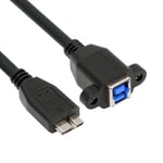 Cordon Usb 3.0 Type-B Feemale Vers Usb 3.0 Micro-B Mâle Rallonge 5 Gbps Pour Disque Ssd Caméra Données 30 Cm