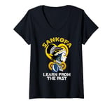 Womens Learn From The Past African Symbol Adinkra Sankofa V-Neck T-Shirt