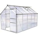 Serre jardin polycarbonate - HABITAT ET JARDIN - Hortensia - 6m² - Aluminium anti-rouille - Parois traitées UV