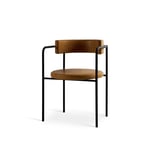 Friends & Founders - FF Chair Cubic, Black Legs - Leather Cat. 5 Dakar 0250 - Ida Linea Hildebrand - Ruskea - Nahka/Metalli