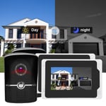 New 1080P Wifi Video Doorbell 7in TFT Display 2 Cameras 2 Monitors 110° Night Vi